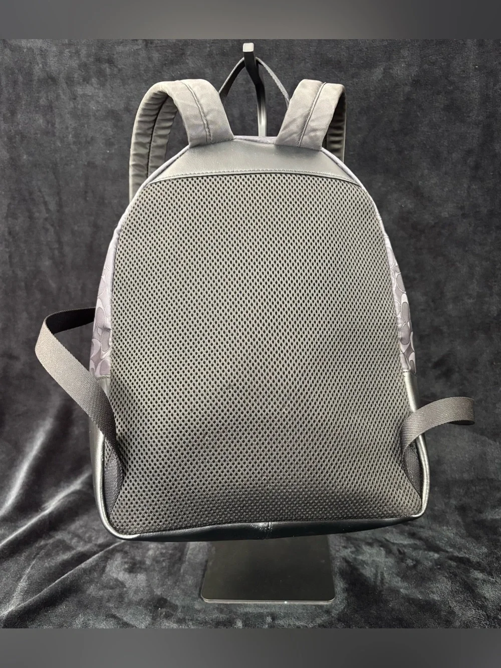 Coach Medium Charlie Backpack Signature Black Nylon Leather F73186